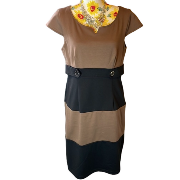 Liz Claiborne ~ Two Color Office Business Dress - Picture 1 of 10